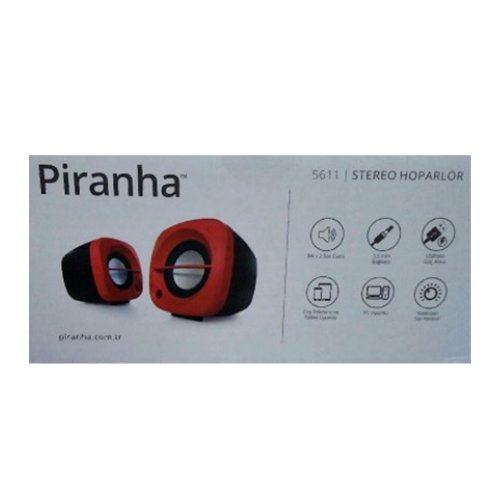 Piranha 5611 Stereo Hoparlör - Kırmızı