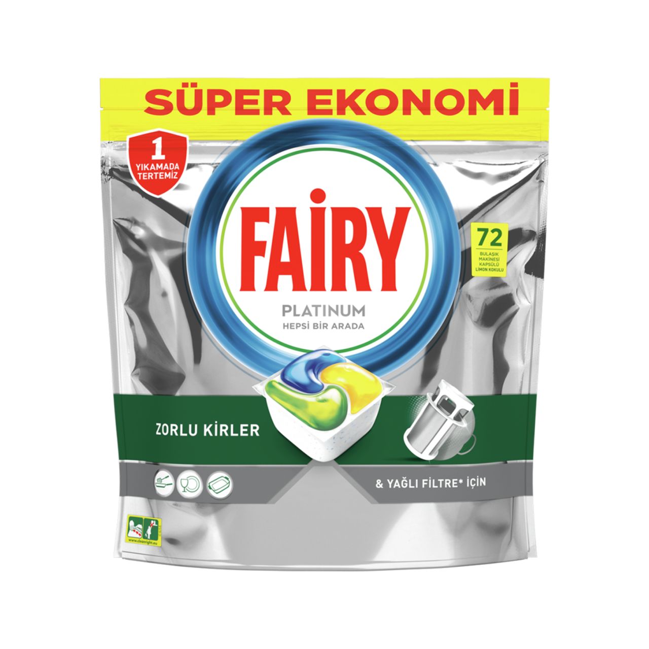 Fairy Platinum Limon Kokulu 72 Yıkama