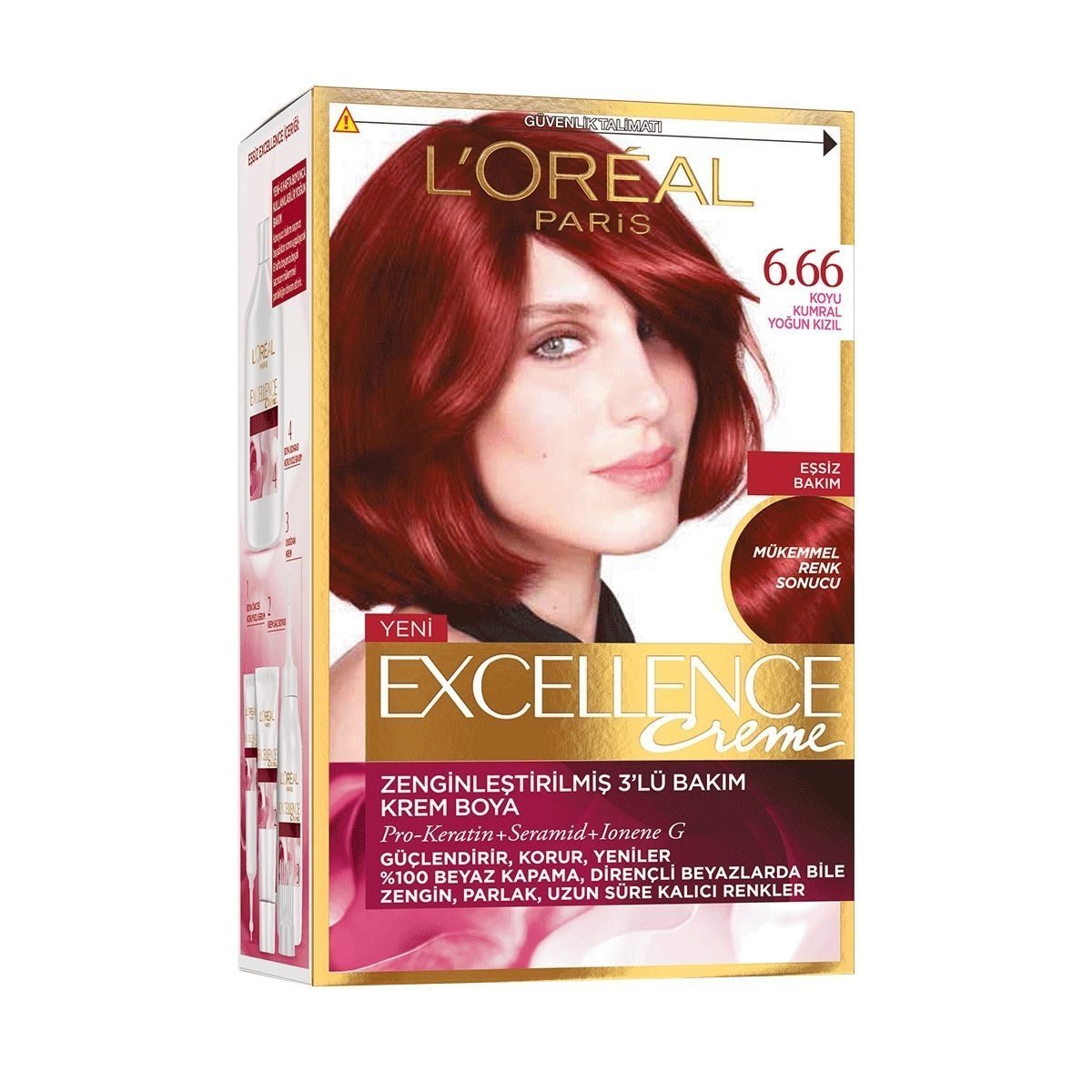 L'Oreal Paris Excellence Creme Saç Boyası - 6.66 Koyu Kumral Yoğun Kızıl