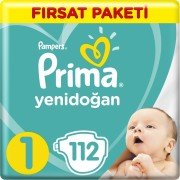 Prima Bebek Bezi 1 Beden Yenidoğan Fırsat Paketi 112 Adet