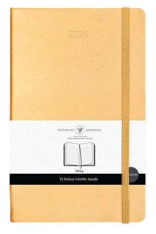 Victoria's Journals Classic 2024 Sert Kapak Günlük Ajanda 13x21 Altın 123-9177