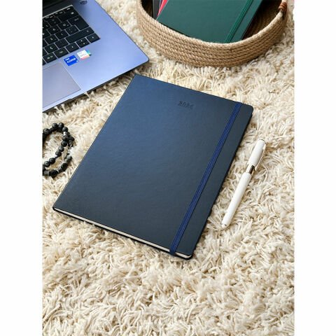 Victoria's Journals Classic 2024 Sert Kapak Haftalık Ajanda 19x25 Lacivert 123-9147