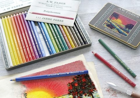 Faber Castell 111.Yıl Polychromos Kuru Boya Kalemi 24 Renk Teneke Kutu