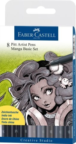 Faber Castell Pitt Artist Pens Manga Basic Set 8'li