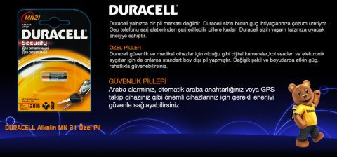 Duracell Alkalin MN 21 Özel Pil