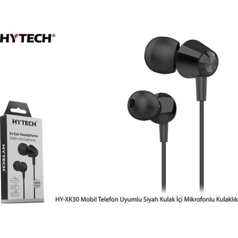 Hytech HY-XK30 Mobil Uyumlu Siyah Kulak İçi Mikrofonlu Kulaklık