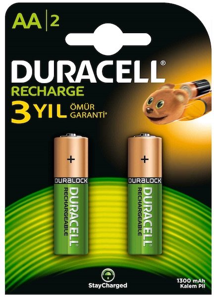 Duracel AA Kalem Pil Şarjlı 1300mAh 2'li