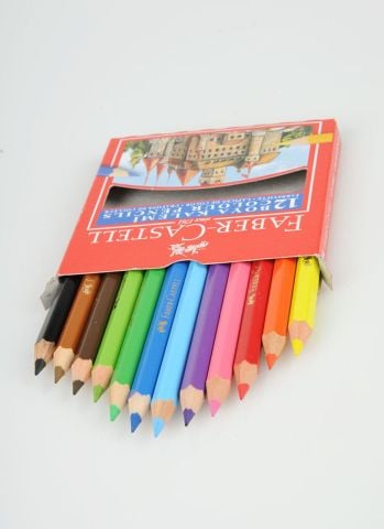 Faber Castell Karton Kutu Boya Kalemi 12 Renk Yarım Boy