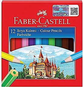 Faber Castell Karton Kutu Boya Kalemi 12 Renk Yarım Boy