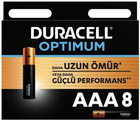 Duracell Optimum AAA Kalem Pil 8'li Kart