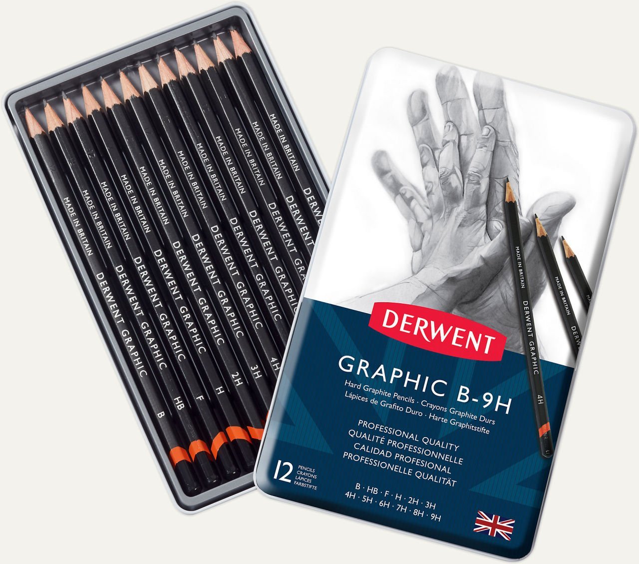 Derwent Graphic Hard Dereceli Kurşun Kalem B-9H 12'li