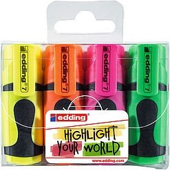 Edding 7 Mini Fosforlu Kalem Seti Canlı Renkler 4'lü Set