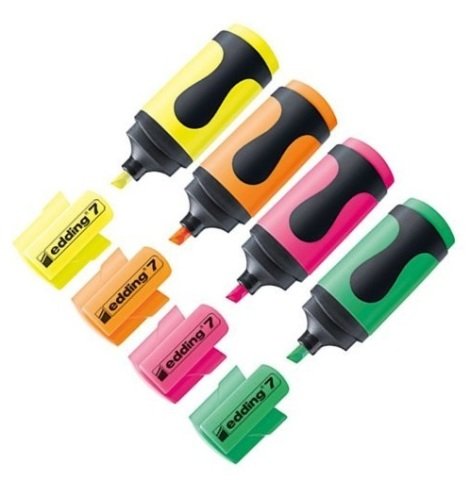 Edding 7 Mini Fosforlu Kalem Seti Canlı Renkler 4'lü Set