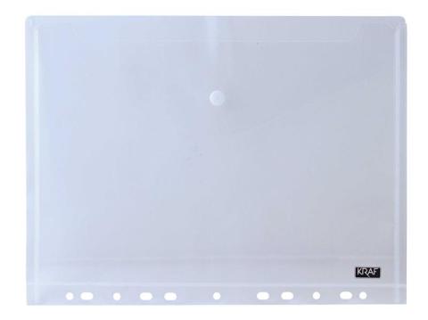 Kraf Çıtçıtlı Zarf A4 Şeffaf 11Delikli