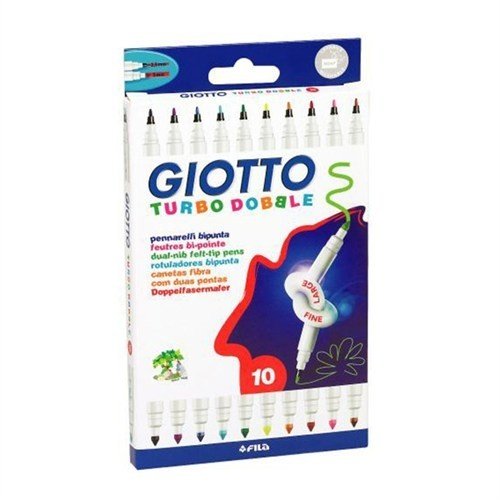 Giotto Turbo Dobble - Çift Uçlu Keçeli Kalem 10 Renk