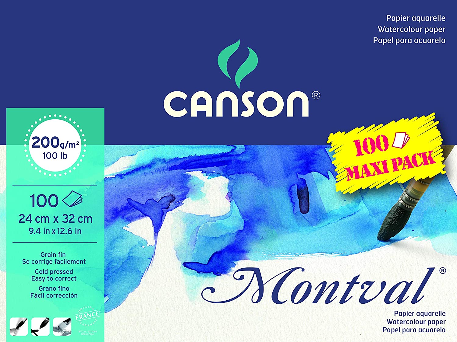 Canson Montval 24x32 Suluboya Blok 200gr. 100'lü