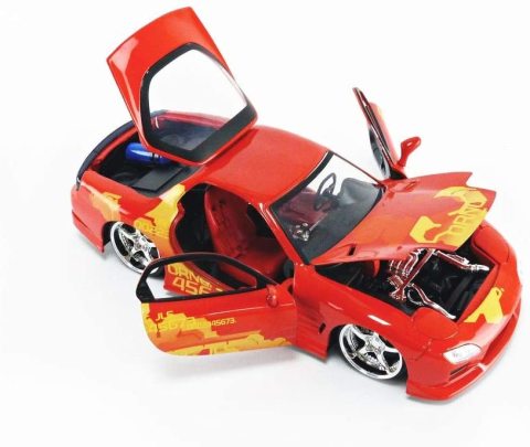 Fast & Furious 1:24 Orange JLS Mazda RX-7 Model Araba