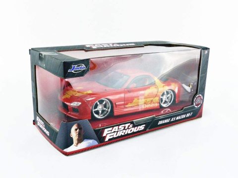 Fast & Furious 1:24 Orange JLS Mazda RX-7 Model Araba