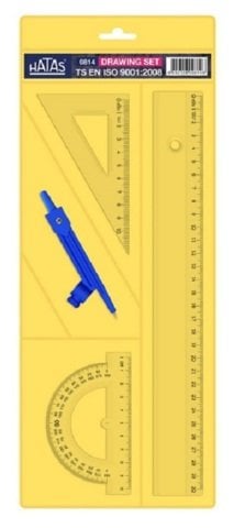 Hatas Pergelli Çizim Seti 30cm Cetvelli