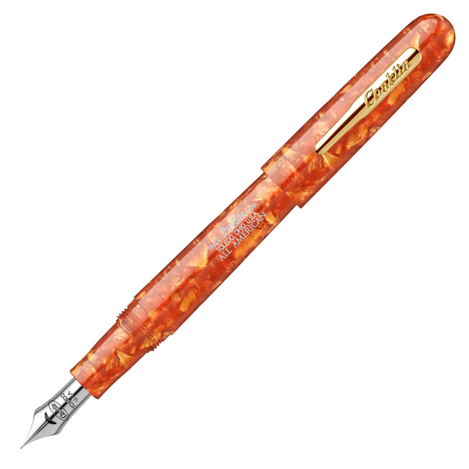 Conklin All American Serisi Dolma Kalem Sunburst Orange Medium Uç