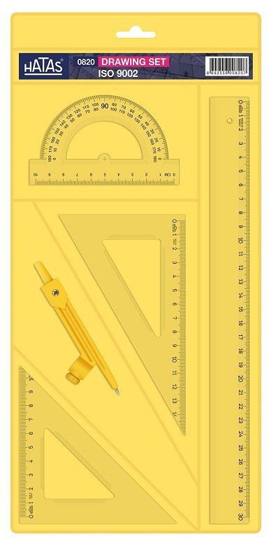 Hatas Pergelli Büyük Çizim Seti 30cm Cetvelli 0820