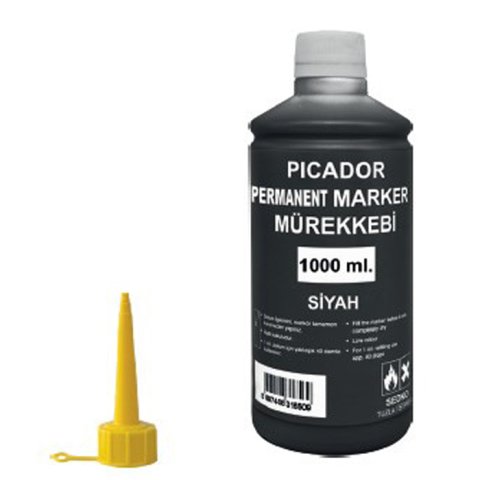Picador Permanent Kalem Mürekkebi Siyah 1000ML.