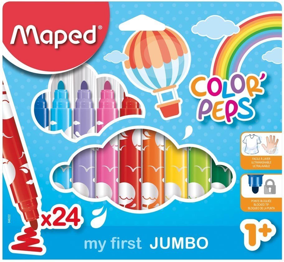 Maped Color'Peps Jumbo Keçeli Kalem 24 Renk