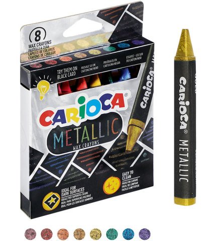 Carioca Metalik Wax Yıkanabilir Maxi Pastel Boya Kalem Seti 8 Renk