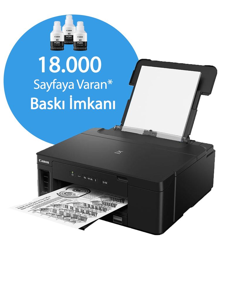 Canon Pixma GM2040 Wi-Fi Mono Tanklı Mürekkep Püskürtmeli Yazıcı (Tek Kartuşla 6000 sayfa döküm)