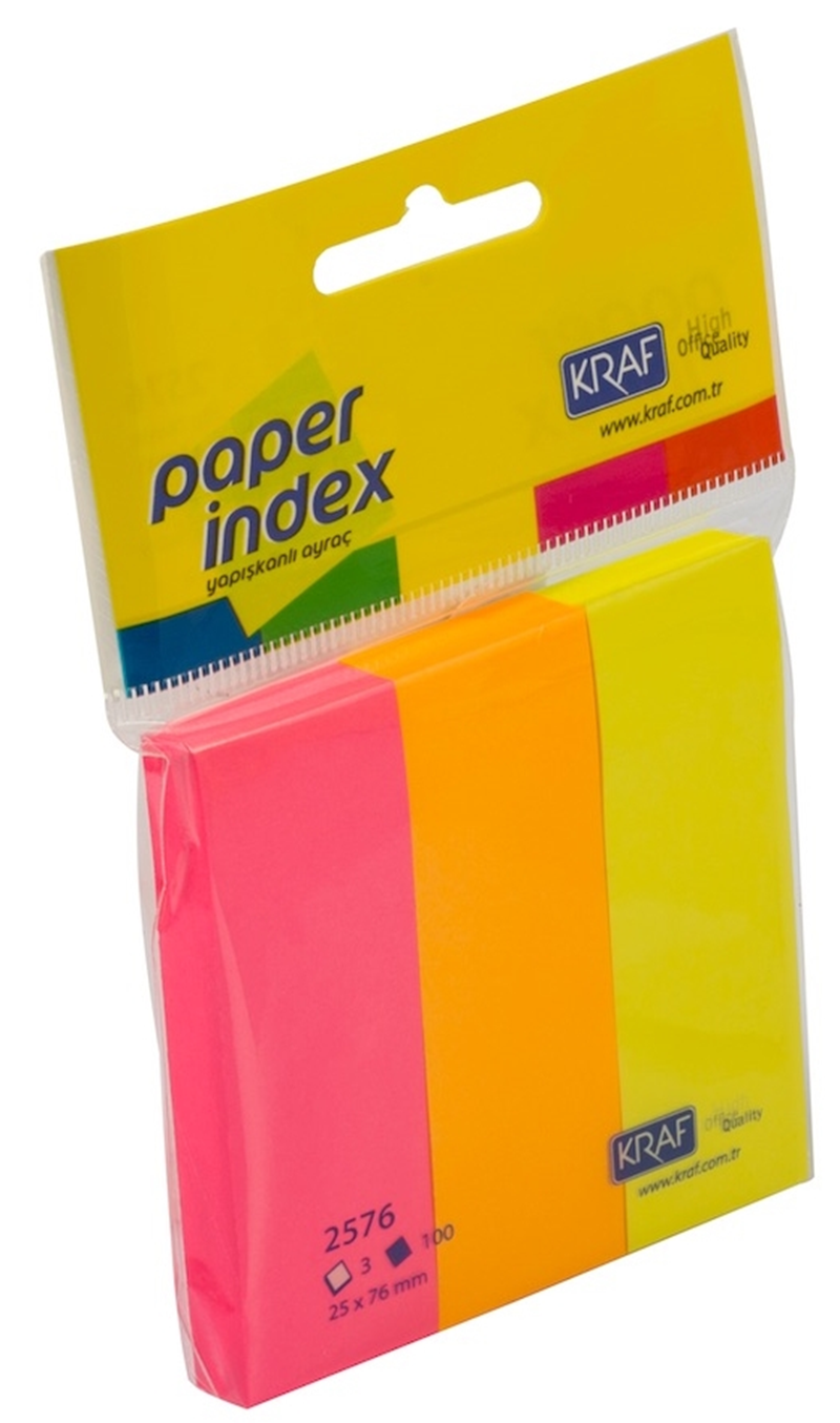 Kraf Index Kağıt 3 Renk 25x76 100YP