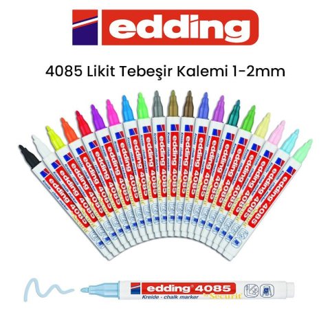 Edding 4085 Likit Tebeşir Kalemi – Siyah Yazı Tahtaları ve Cam Yüzeyler İçin Pastel Sarı Renk