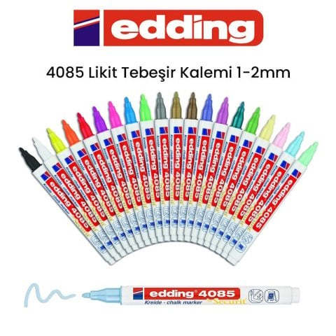 Edding 4085 Likit Tebeşir Kalemi – Siyah Yazı Tahtaları ve Cam Yüzeyler İçin Ahududu Renk