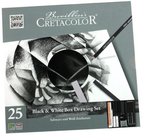 Cretacolor Black&White Premium Çizim Seti 25 Parça Metal Kutu 40026