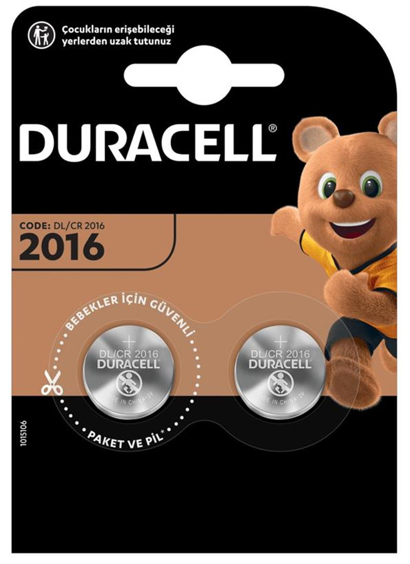 Duracell 2016 Düğme Pil 3V 2'li