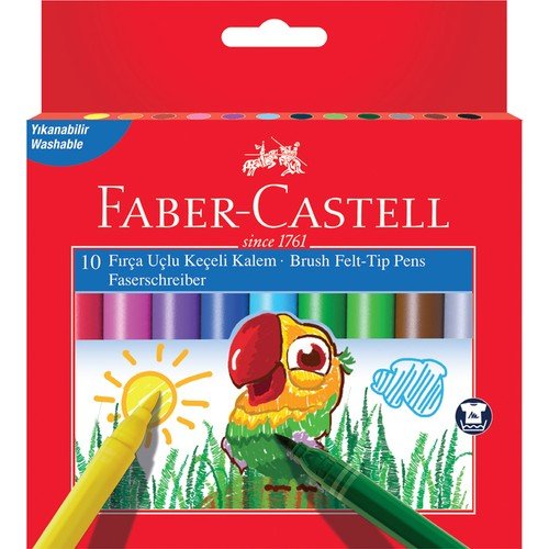 Faber Castell Winner Brush Fırça Uçlu Keçeli Kalem 10 Renk