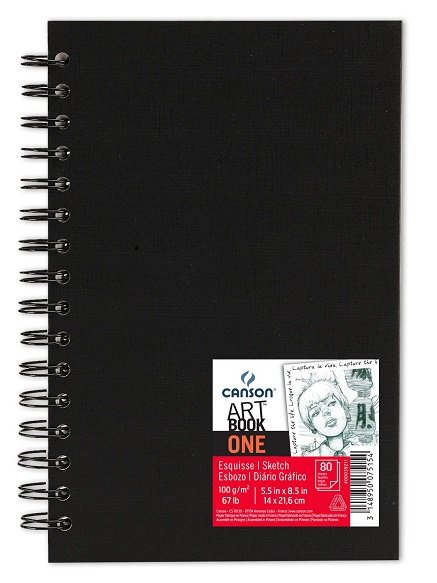 Canson Art Book One A5 Spiralli Sert Kapak Eskiz Defteri 100gr 80 Yaprak
