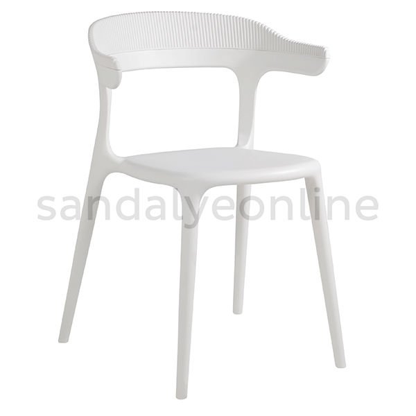 Pidri Kolçaklı Plastik Sandalye Beyaz