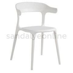 Pidri Kolçaklı Plastik Sandalye Beyaz