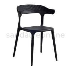 Pidri Kolçaklı Plastik Sandalye Siyah