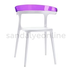Pidri Plastik Yemekhane Sandalyesi Beyaz-Mor