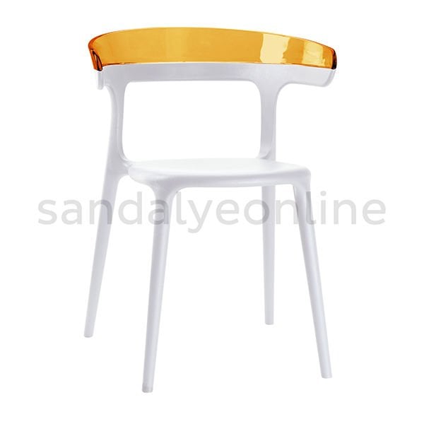 Pidri Plastik Yemekhane Sandalyesi Beyaz-Sarı