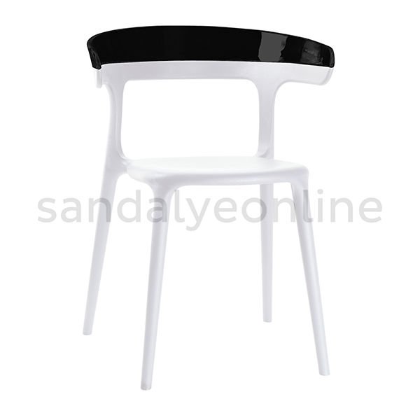 Pidri Plastik Yemekhane Sandalyesi Beyaz-Siyah