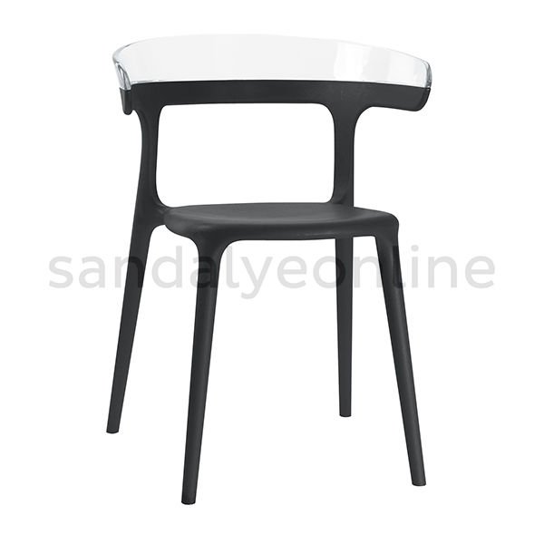 Pidri Plastik Yemekhane Sandalyesi Siyah-Beyaz