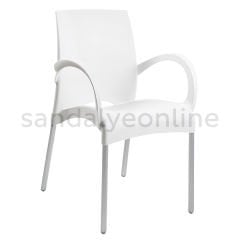 Vital Kolçaklı Plastik Bekleme Sandalyesi Beyaz