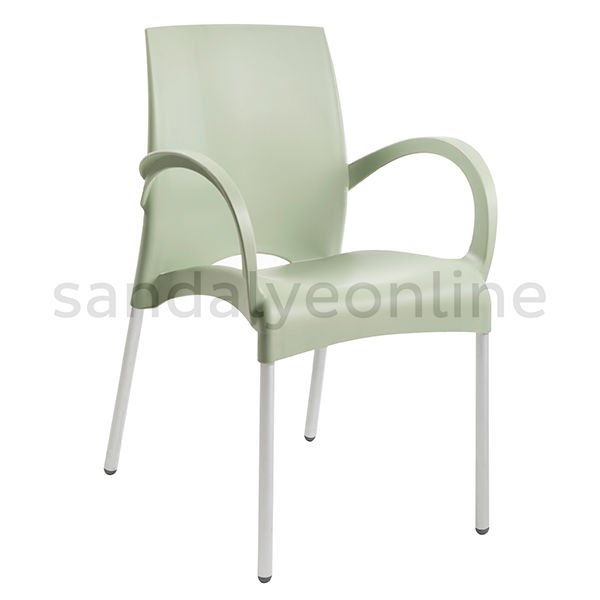 Vital Kolçaklı Plastik Bekleme Sandalyesi Yeşil