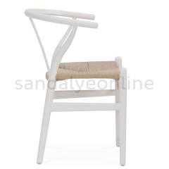 Wishbone Ahşap Sandalye Beyaz-Naturel