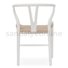 Wishbone Ahşap Sandalye Beyaz-Naturel