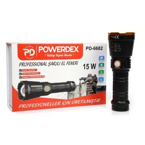 Powerdex PD-6682 Şarj Edilebilir Pilli El Feneri 15W