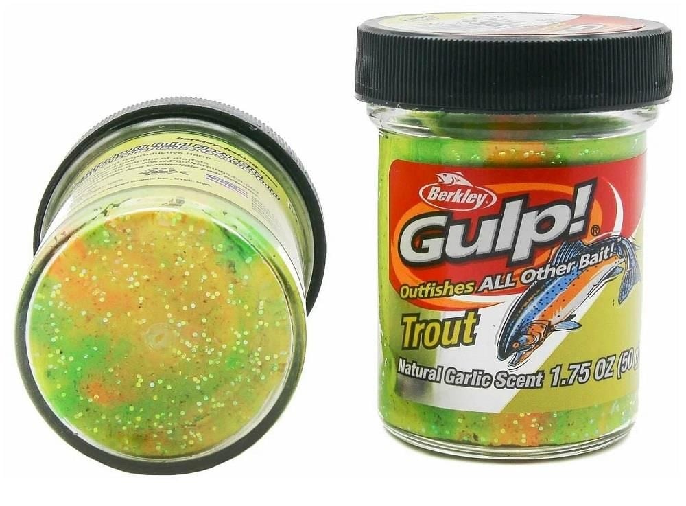 Berkley Gulp Trout Naturel Garlic Scent Simli Alabalık Hamuru Rainbow Candy