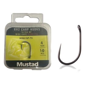 Mustad XV2 Carp Wide Gape Barbless No:4 Sazan İğnesi (10 adet)